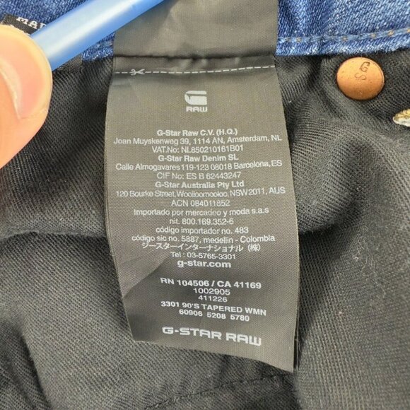 G Star RAW 3301 90’s Tapered Denim Jeans Women’s 26 x 32 US - Picture 3 of 16